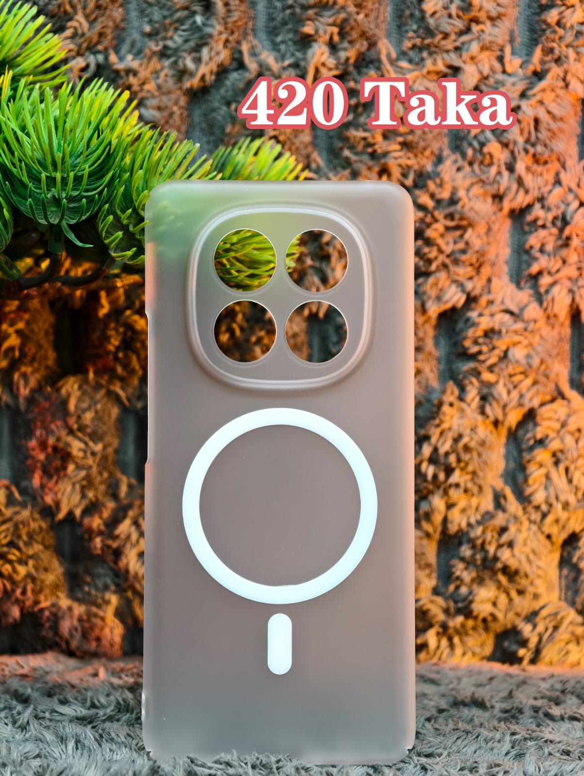 Semi Transparent Magnetic Case For Redmi Note 14 Pro